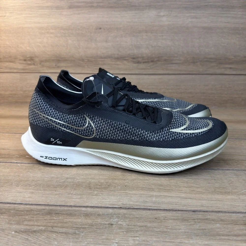 Nike ZoomX Streakfly Black Metallic Gold Grain DJ6566-001 Men's Sz 15 Running